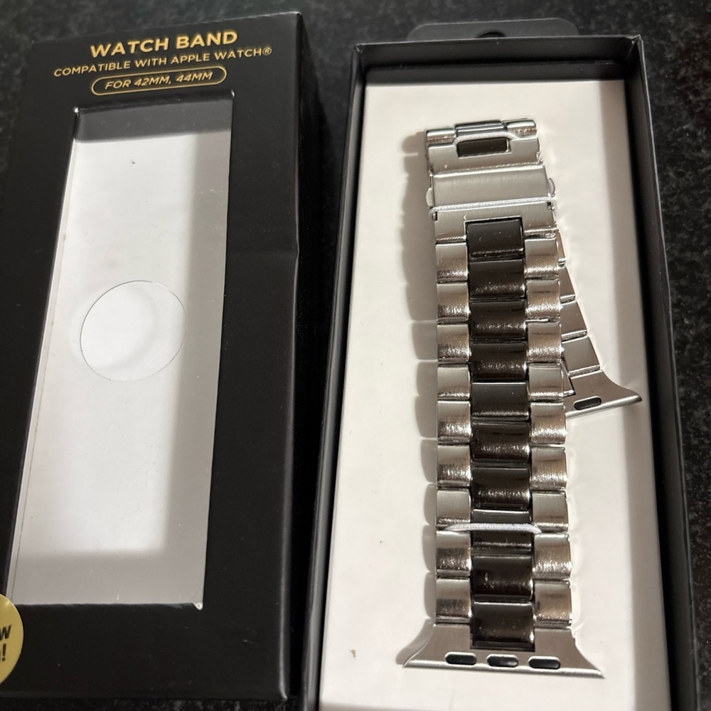 Silver and Black Watch Band for Apple Watch